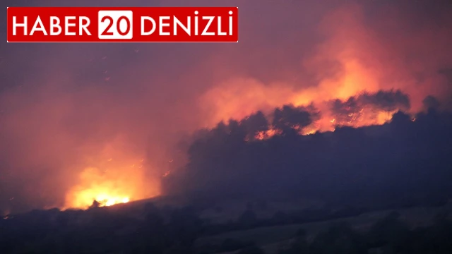 Denizli - Muğla sınırında dün öğlen başlayan yangın kontrol altına alındı