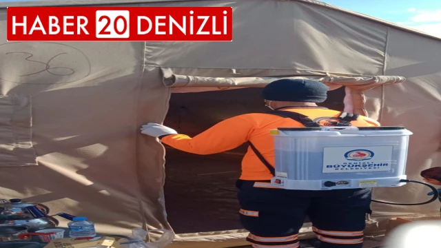 Büyükşehir'den deprem bölgesinde dezenfeksiyon seferberliği