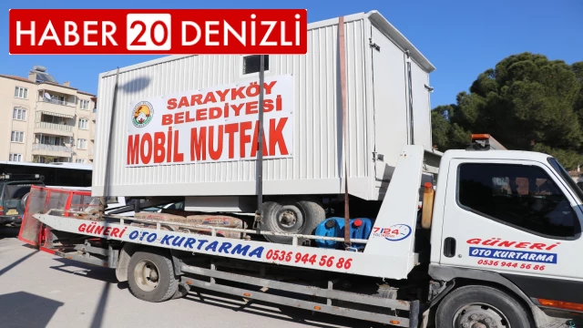 Sarayköy’den depremzedelere mobil mutfak, seyyar tuvalet, banyo ve oyun çadırı gönderildi