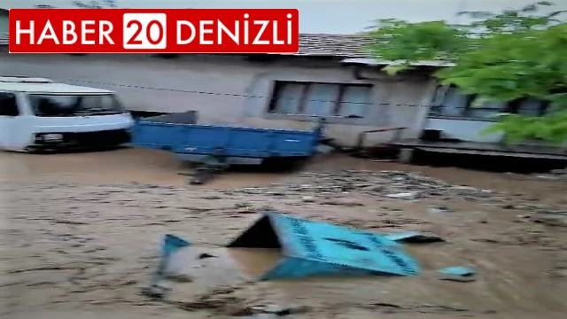 Sel baskınları Pamukkale’nin 4 mahallesinde hasara yol açtı
