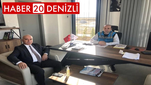 Belediye Başkanı Hüsnü Yılmaz Çardak Organize Sanayi Bölgesi Müdürü Mehmet Yeşilpınar'a ziyaret etti