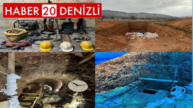 Acıpayam ve Serinhisar’da kaçak kazı yapan 8 şüpheli suçüstü yakalandı