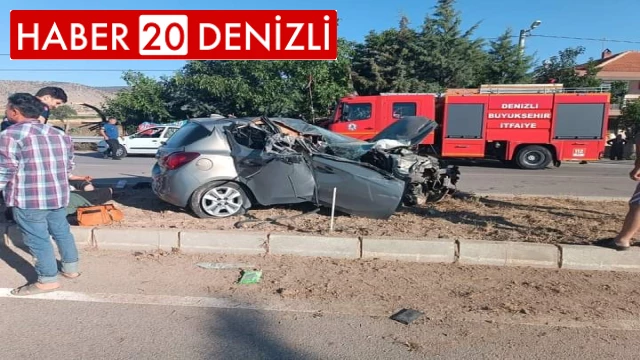 Denizli’de otomobil ile traktör çarpıştı; 4 yaralı