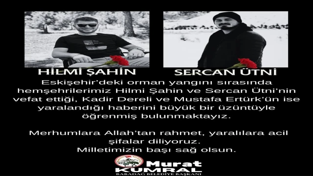 Başkan Kumral'dan orman şehitleri için taziye mesajı