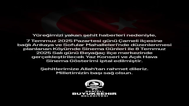 Denizli Büyükşehir Belediyesi’nden şehitlerimize saygı