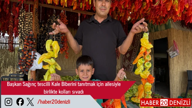 Başkan Sağınç tescilli Kale Biberini tanıtmak için ailesiyle birlikte kolları sıvadı