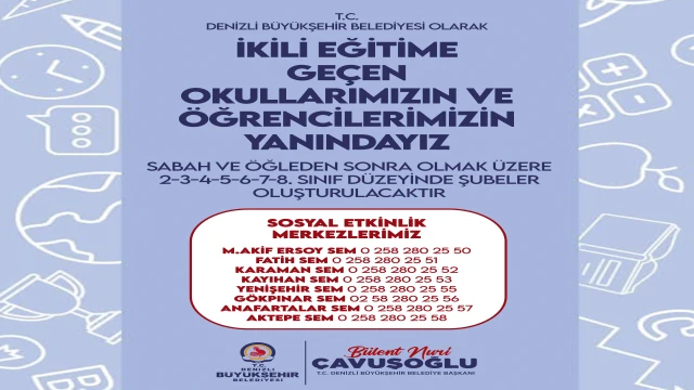 Büyükşehir ikili eğitim gören öğrencileri yalnız bırakmadı