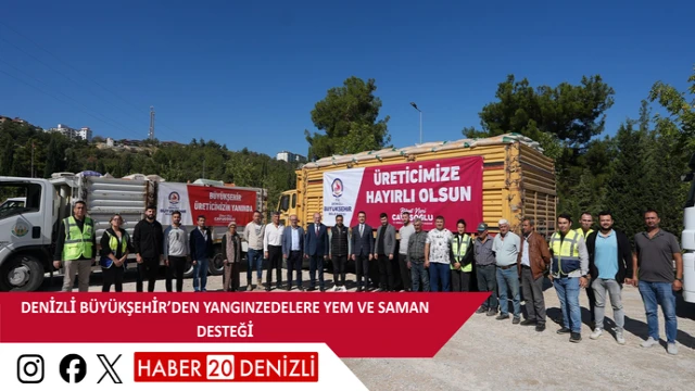 Denizli Büyükşehir’den yangınzedelere yem ve saman desteği