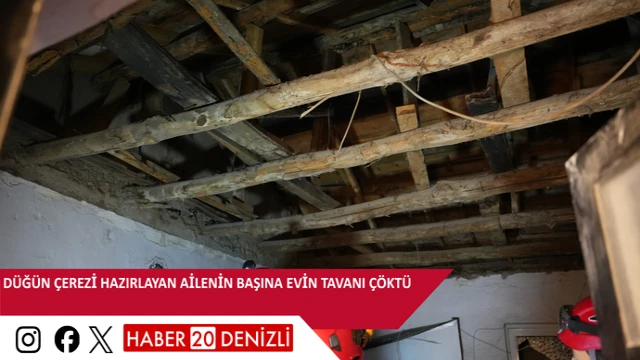 Düğün çerezi hazırlayan ailenin başına evin tavanı çöktü