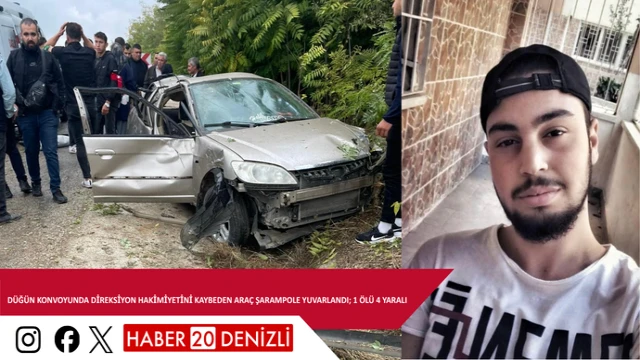 Düğün konvoyunda direksiyon hakimiyetini kaybeden araç şarampole yuvarlandı; 1 ölü 4 yaralı