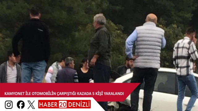 Kamyonet ile otomobilin çarpıştığı kazada 5 kişi yaralandı