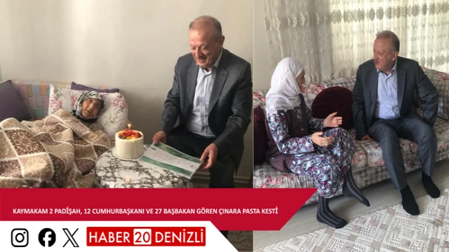 Kaymakam 2 padişah, 12 cumhurbaşkanı ve 27 başbakan gören çınara pasta kesti