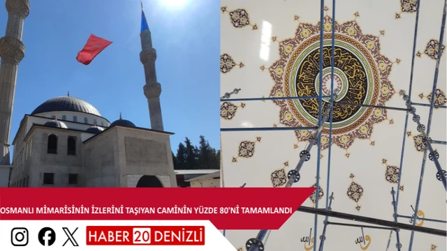 Osmanlı mimarisinin izlerini taşıyan caminin yüzde 80'ni tamamlandı