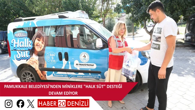 PAMUKKALE BELEDİYESİ'NDEN MİNİKLERE "HALK SÜT" DESTEĞİ DEVAM EDİYOR
