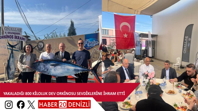 Yakaladığı 800 kiloluk dev orkinosu sevdiklerine ihram etti