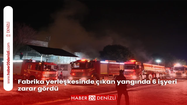 Fabrika yerleşkesinde çıkan yangında 6 işyeri zarar gördü