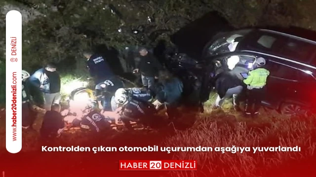 Kontrolden çıkan otomobil uçurumdan aşağıya yuvarlandı