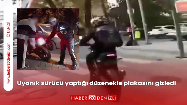 Uyanık sürücü yaptığı düzenekle plakasını gizledi