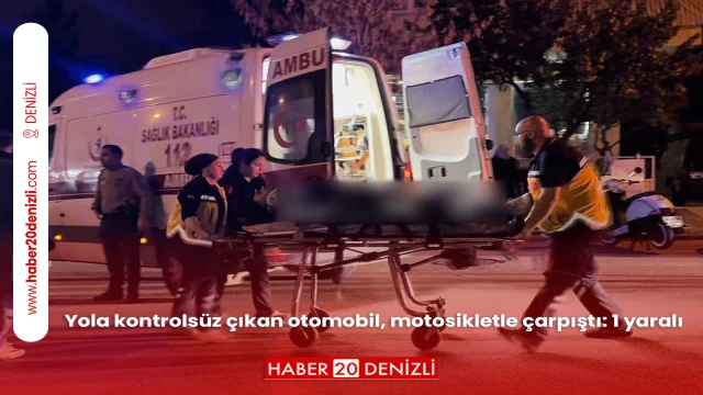 Yola kontrolsüz çıkan otomobil, motosikletle çarpıştı: 1 yaralı
