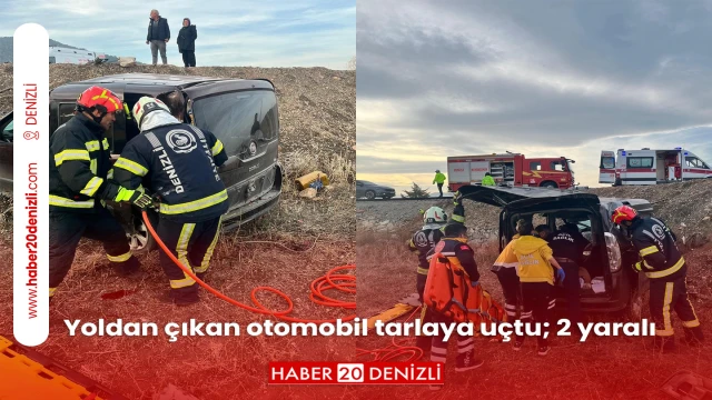 Yoldan çıkan otomobil tarlaya uçtu; 2 yaralı