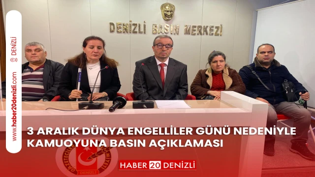 3ARRALIK DÜNYA ENGELLİLER GÜNÜ NEDENİYLE KAMUOYUNA BASIN AÇIKLAMASI
