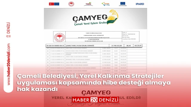 Çameli Belediyesi, Yerel Kalkınma Stratejiler uygulaması kapsamında hibe desteği almaya hak kazandı