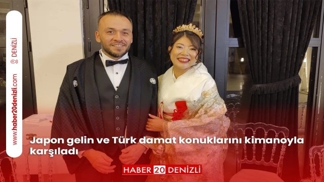 Japon gelin ve Türk damat konuklarını kimanoyla karşıladı
