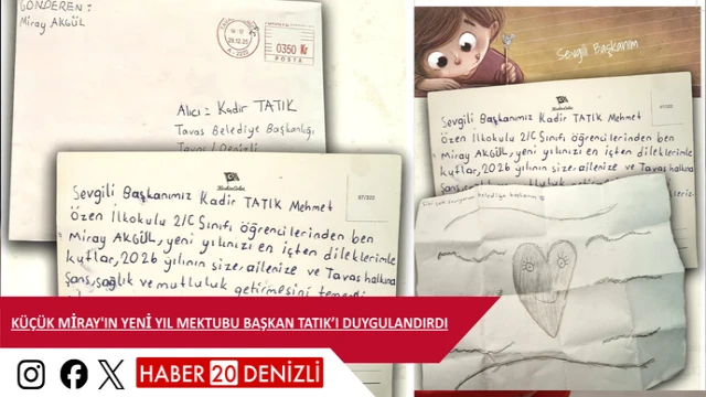 Küçük Miray'ın yeni yıl mektubu Başkan Tatık’ı duygulandırdı