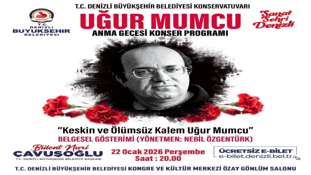 Denizli Büyükşehir Belediyesi’nden Uğur Mumcu anma gecesi