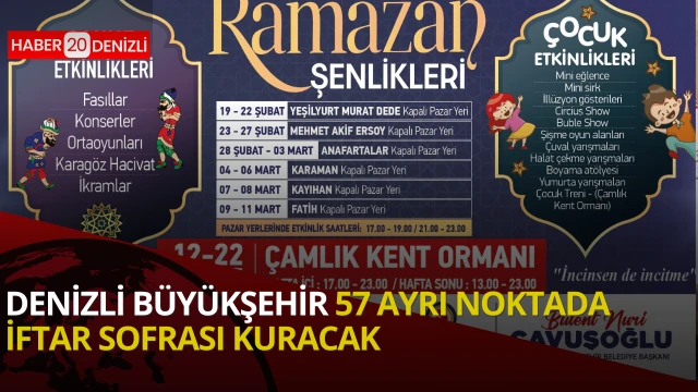 Denizli Büyükşehir 57 ayrı noktada iftar sofrası kuracak