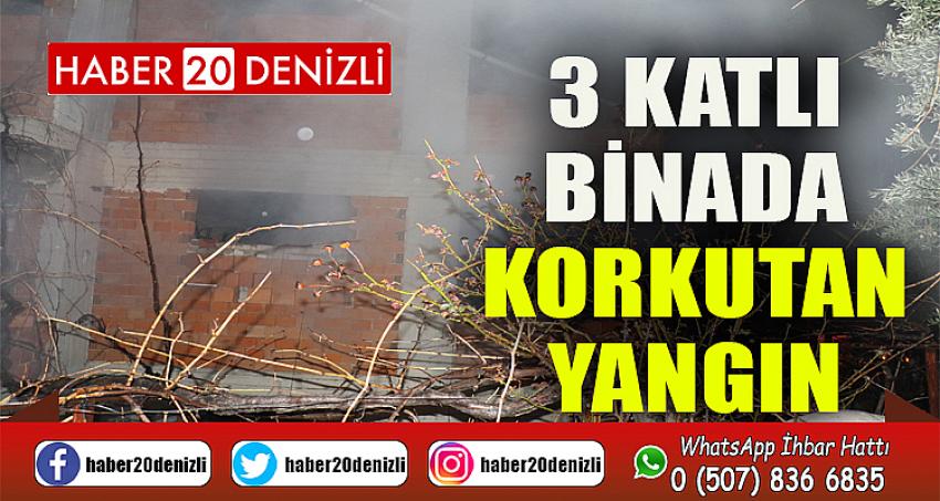 3 katlı binada korkutan yangın