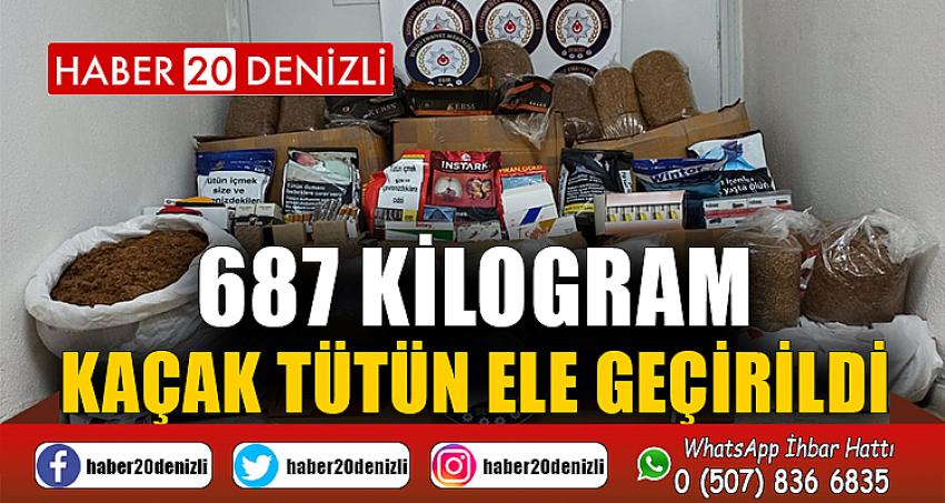 Denizli'de 687 kilogram kaçak tütün ele geçirildi