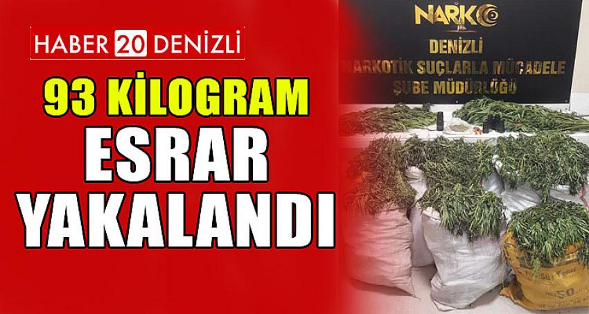 93 KİLOGRAM ESRAR YAKALANDI