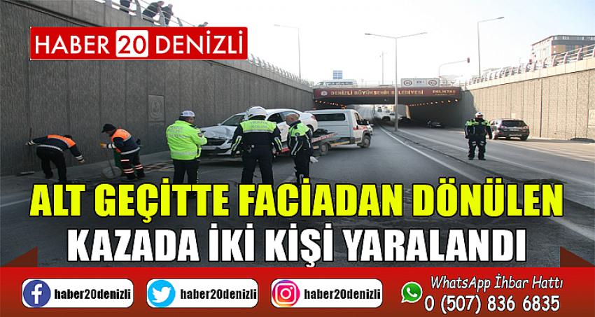 Alt geçitte faciadan dönülen kazada iki kişi yaralandı