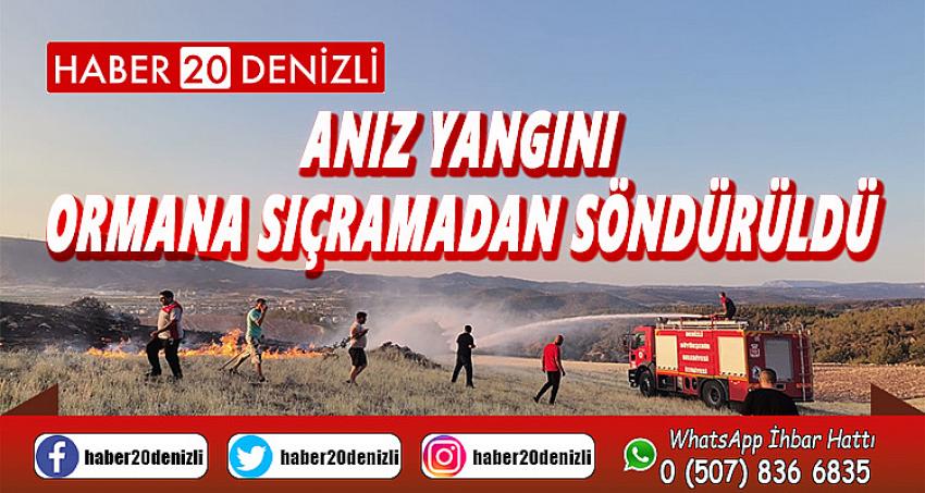 Anız yangını ormana sıçramadan söndürüldü