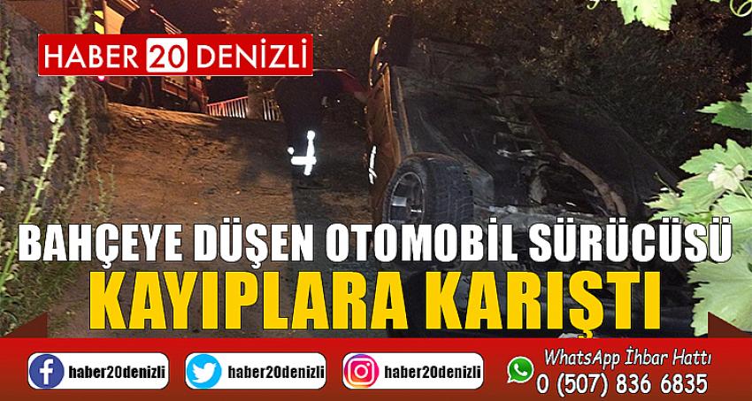 Bahçeye düşen otomobil sürücüsü kayıplara karıştı