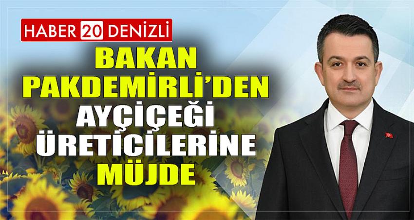 BAKAN PAKDEMİRLİ’DEN AYÇİÇEĞİ ÜRETİCİLERİNE MÜJDE