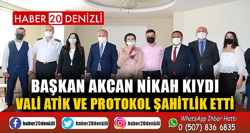 Başkan Akcan nikah kıydı, Vali Atik ve protokol şahitlik etti