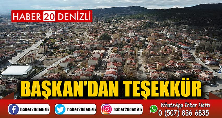 BAŞKAN'DAN TEŞEKKÜR