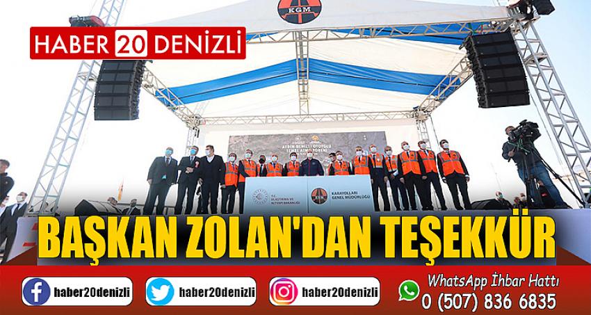 Başkan Zolan'dan teşekkür