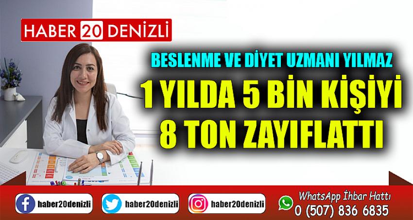 Beslenme ve Diyet Uzmanı Yılmaz, 1 yılda 5 bin kişiyi 8 ton zayıflattı