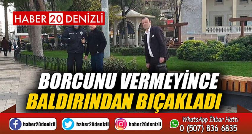 Borcunu vermeyince baldırından bıçakladı