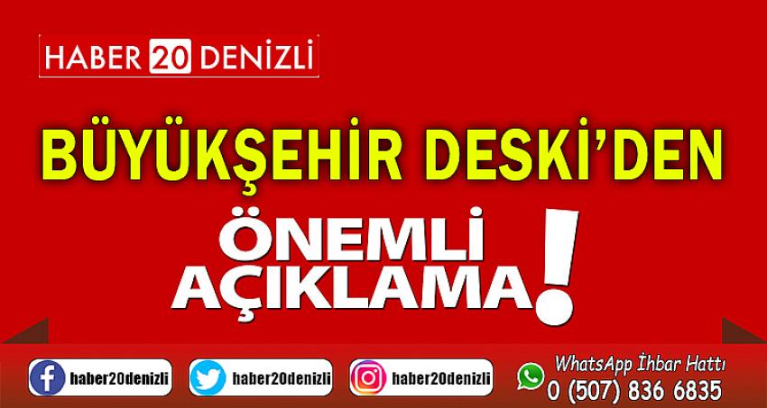 Büyükşehir DESKİ’den Sarayköy'e Önemli Uyarı