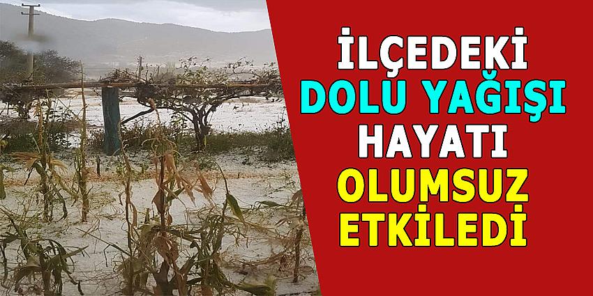 İLÇEDEKİ DOLU YAĞIŞI HAYATI OLUMSUZ ETKİLEDİ