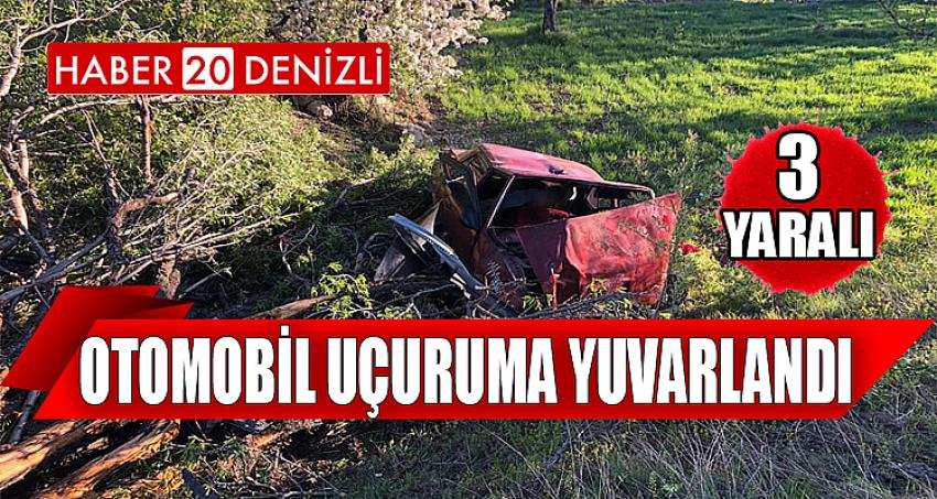 Otomobil Uçuruma Yuvarlandı:3 Yaralı