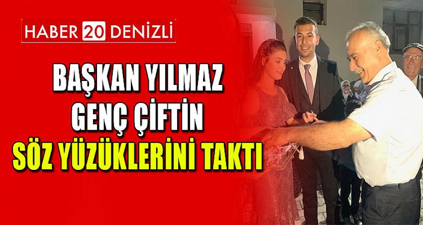 Başkan Yılmaz, Genç Çiftin Söz Yüzüklerini Taktı