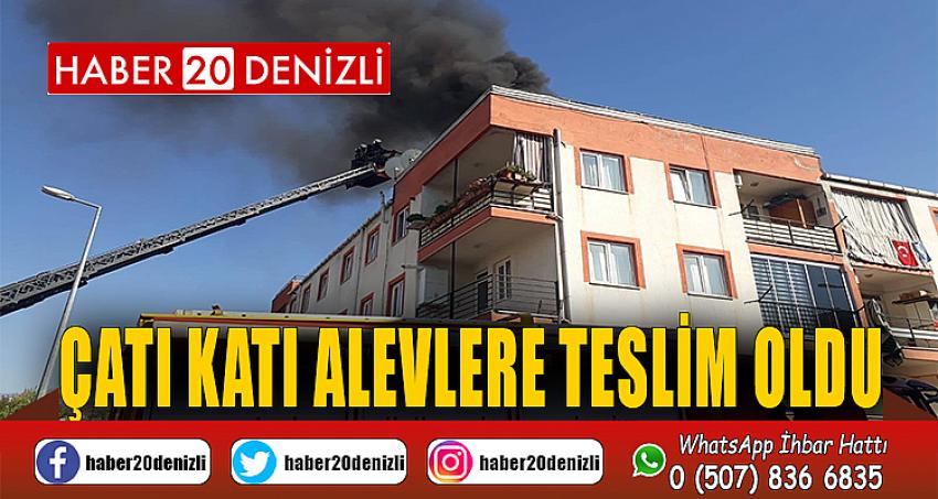 Çatı katı alevlere teslim oldu