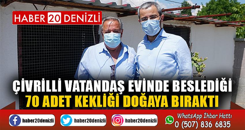 ÇİVRİLLİ VATANDAŞ EVİNDE BESLEDİĞİ 70 ADET KEKLİĞİ DOĞAYA BIRAKTI