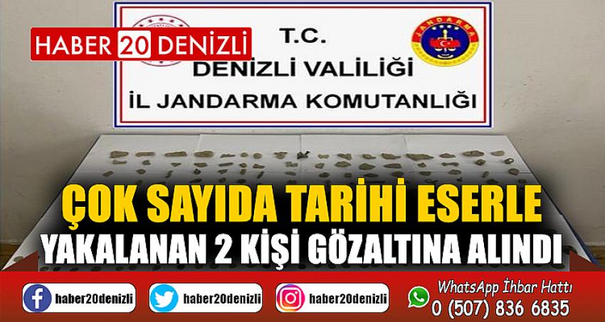 Çok sayıda tarihi eserle yakalanan 2 kişi gözaltına alındı