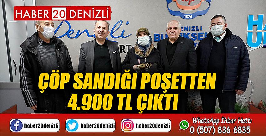 Çöp sandığı poşetten 4.900 TL çıktı 